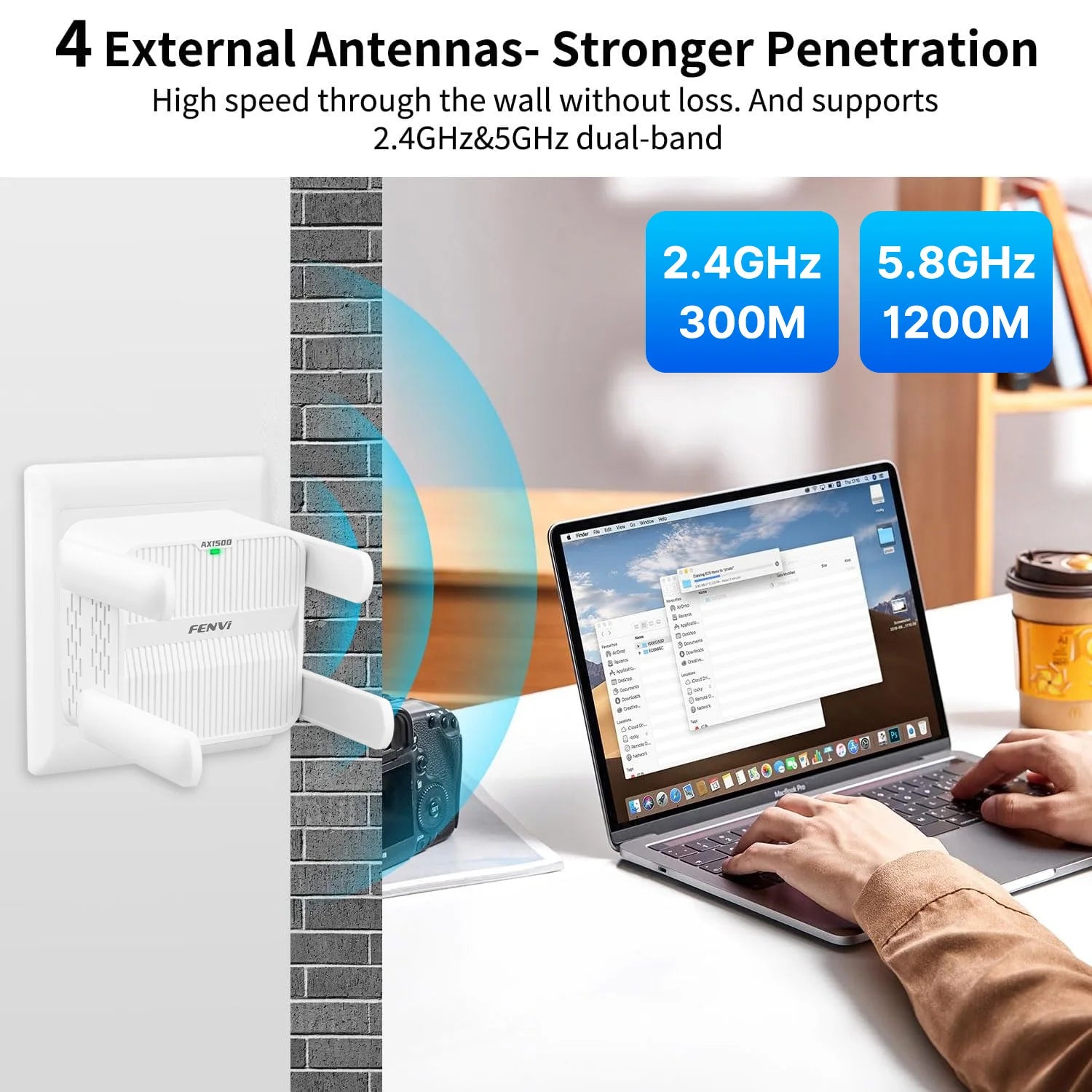 Ripetitore WiFi 6  AX1500 FENVI 5Ghz Extender