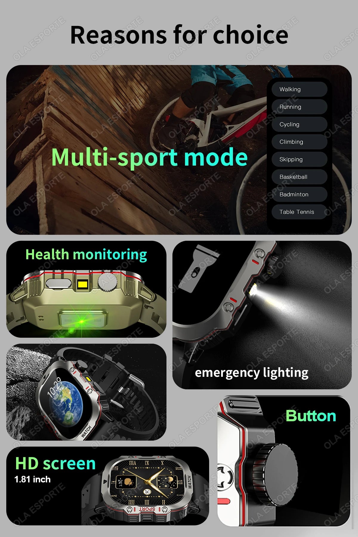 Smart Watch Men IP68 5ATM Sports