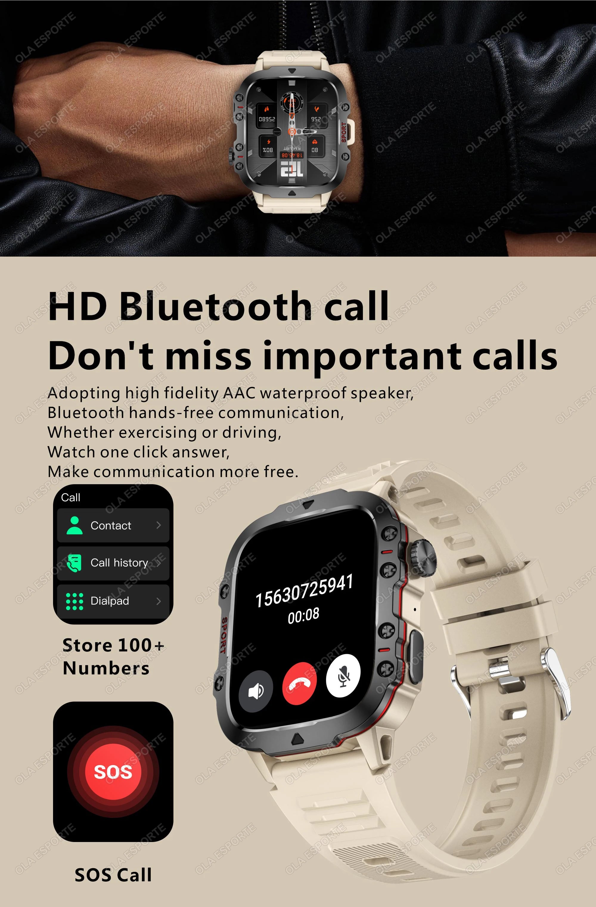 Smart Watch Men IP68 5ATM Sports