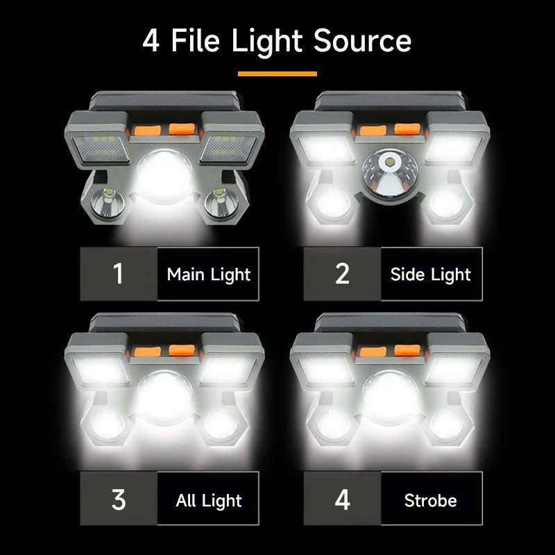 Torcia 5 LED ricaricabile con Batteria Integrata