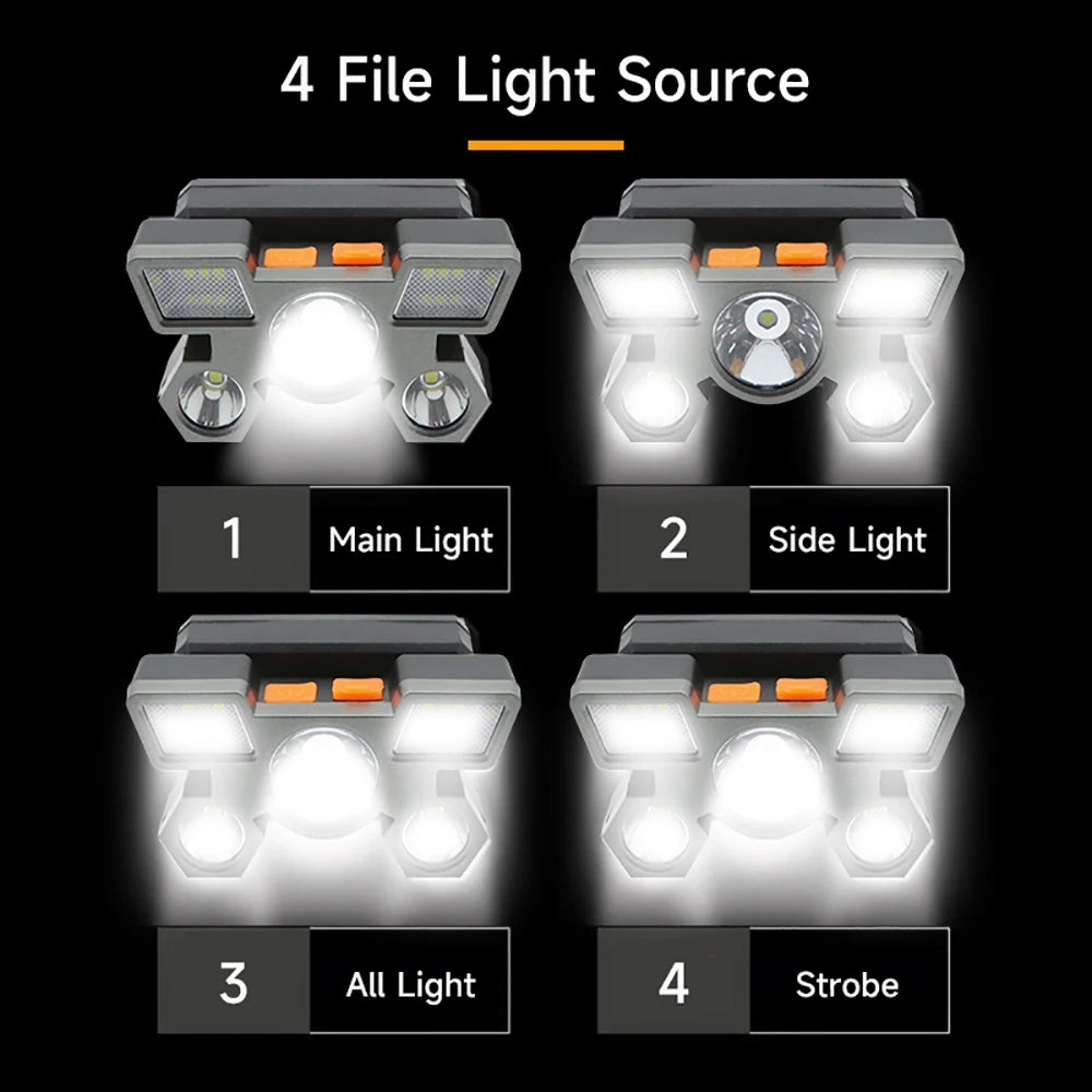 Torcia 5 LED ricaricabile con Batteria Integrata